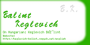 balint keglevich business card